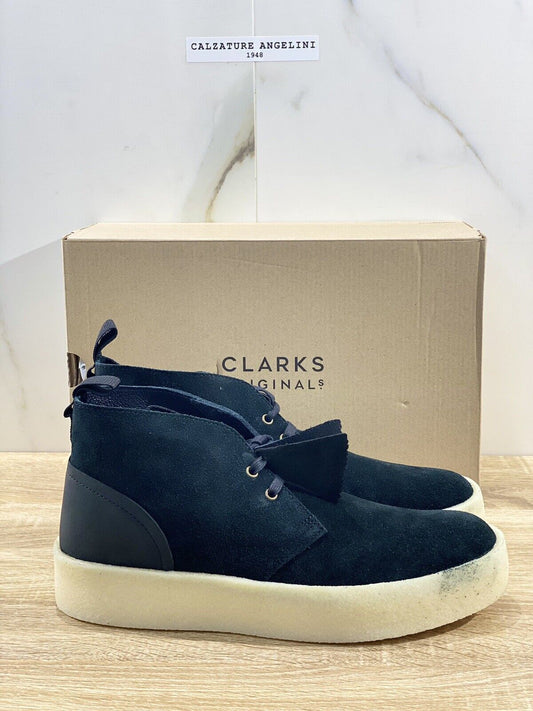 Clarks Original scarpa uomo desert cup pelle nero suede fondo crepe sole 42.5