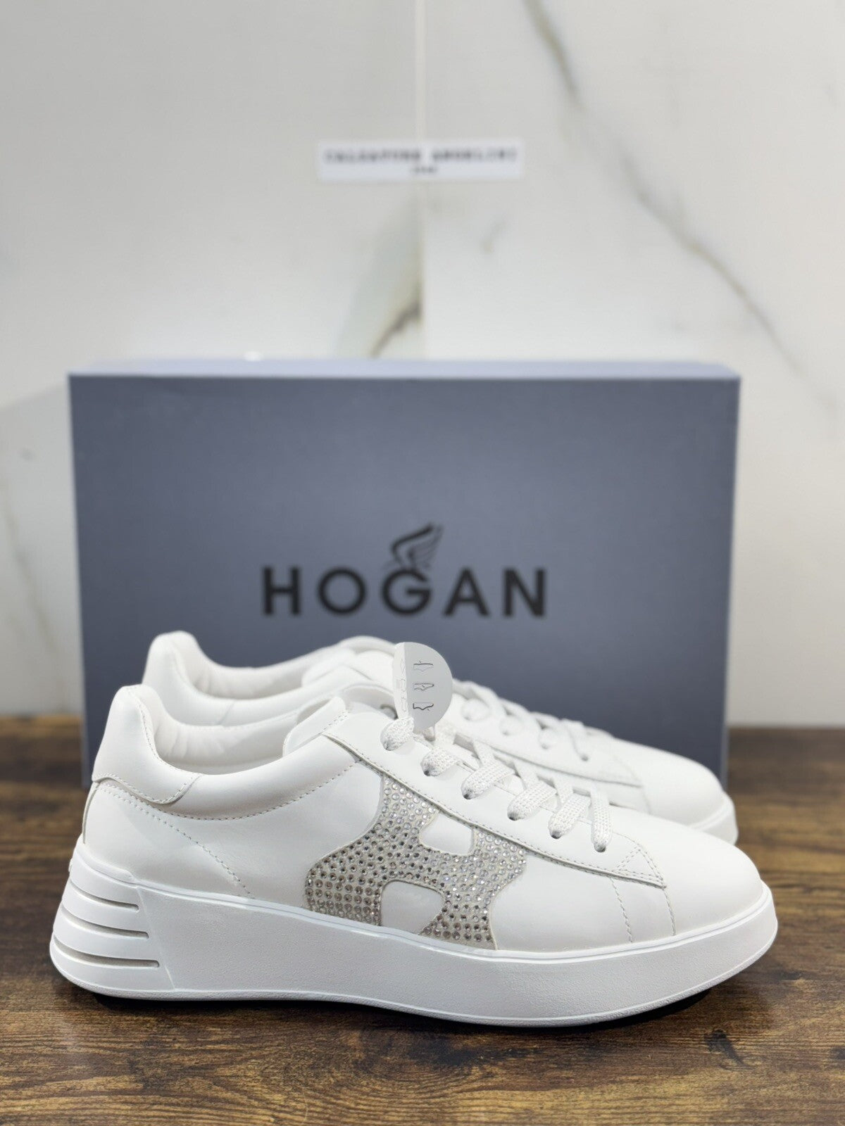 Hogan H564 Donna Sneaker Memory Foam Pelle Bianca H Stras Luxury Hogan Woman 41