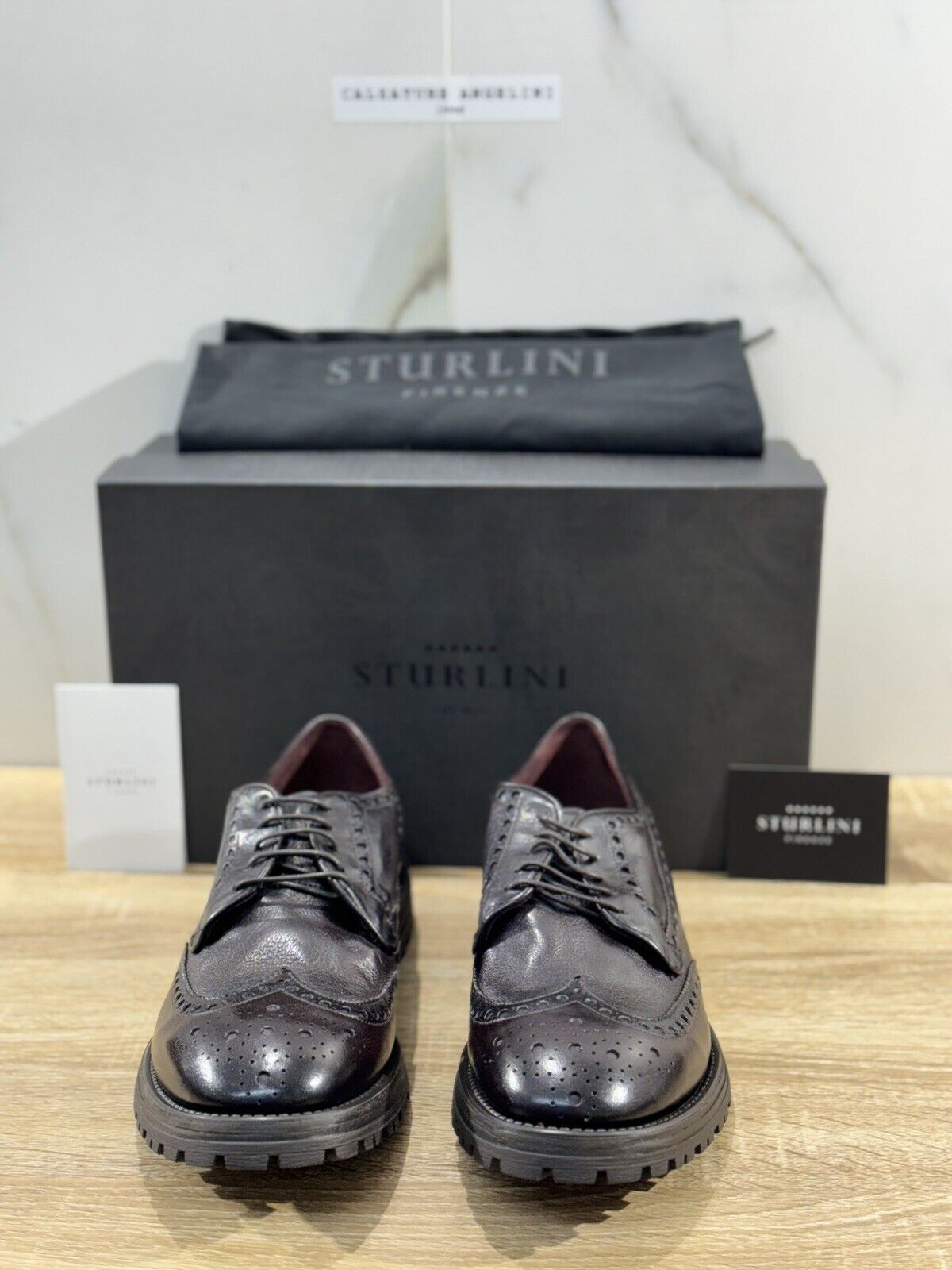 Sturlini Firenze Scarpa Uomo Pelle Bordo’ Luxury Craftmanship 41