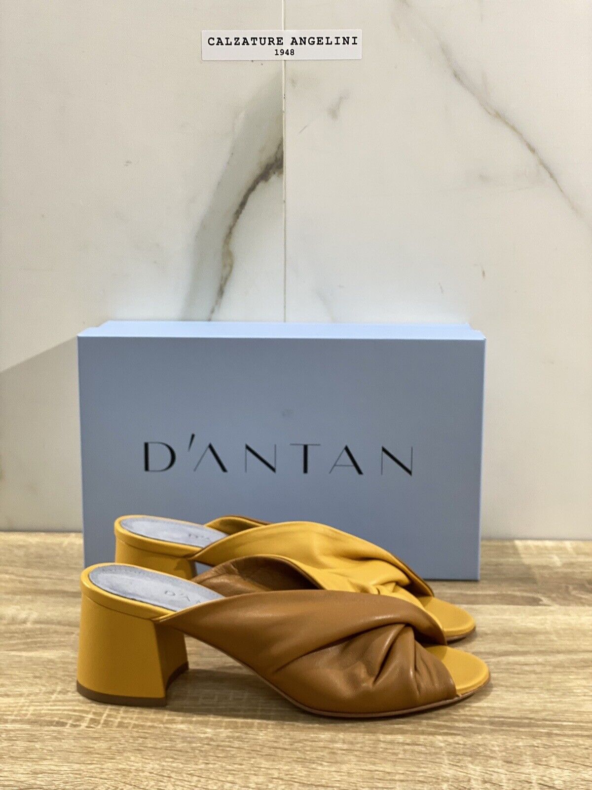 D’antan Sandalo Donna Pelle Cuoio Made In Italy Con Tacco 40