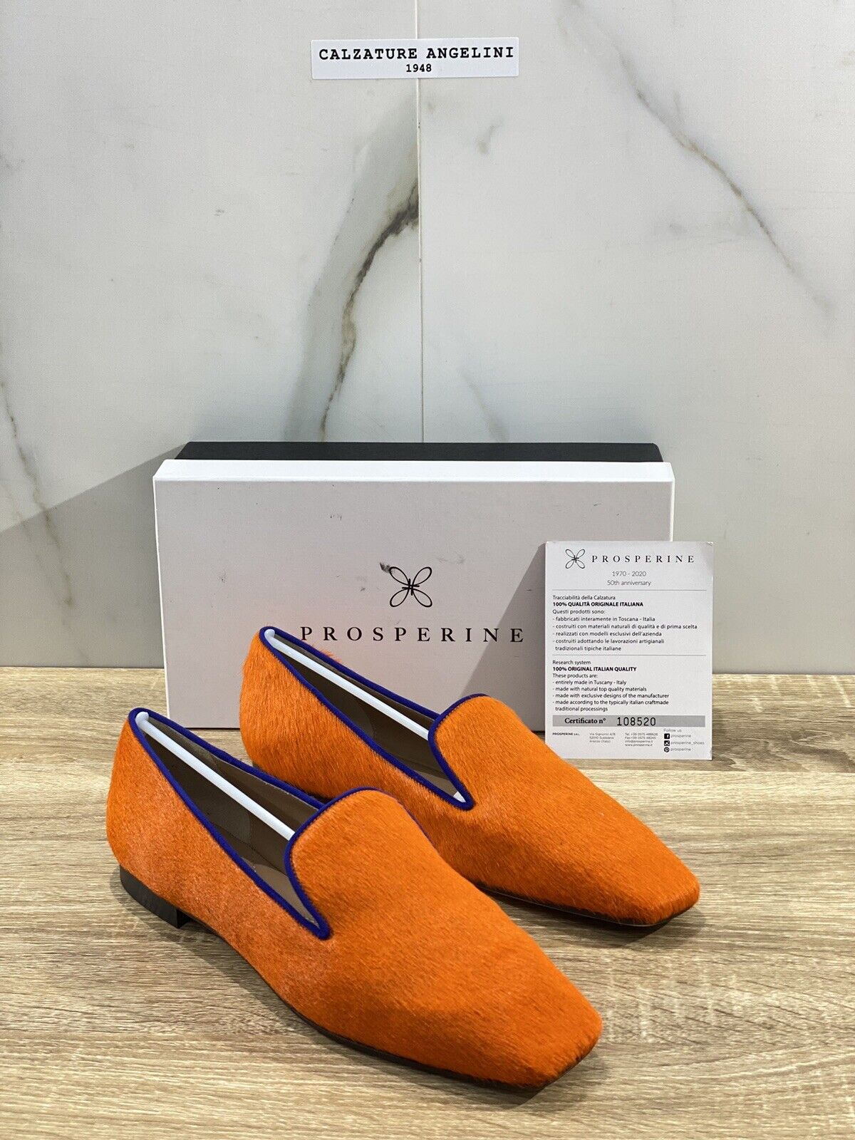 Prosperine Mocassino donna in Pony Arancio luxury made in italy 38