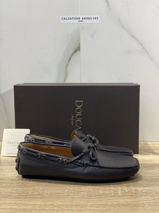 Doucal’s Mocassino Uomo Nova Driver Pelle Testa Moro Luxury Men  40.5