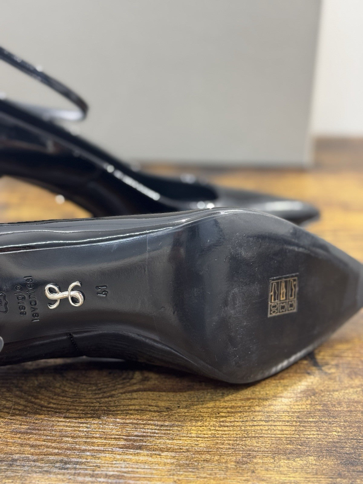 Sergio Levantesi Décolleté Pelle Nero Vernice  Luxury Made In Italy Donna 41