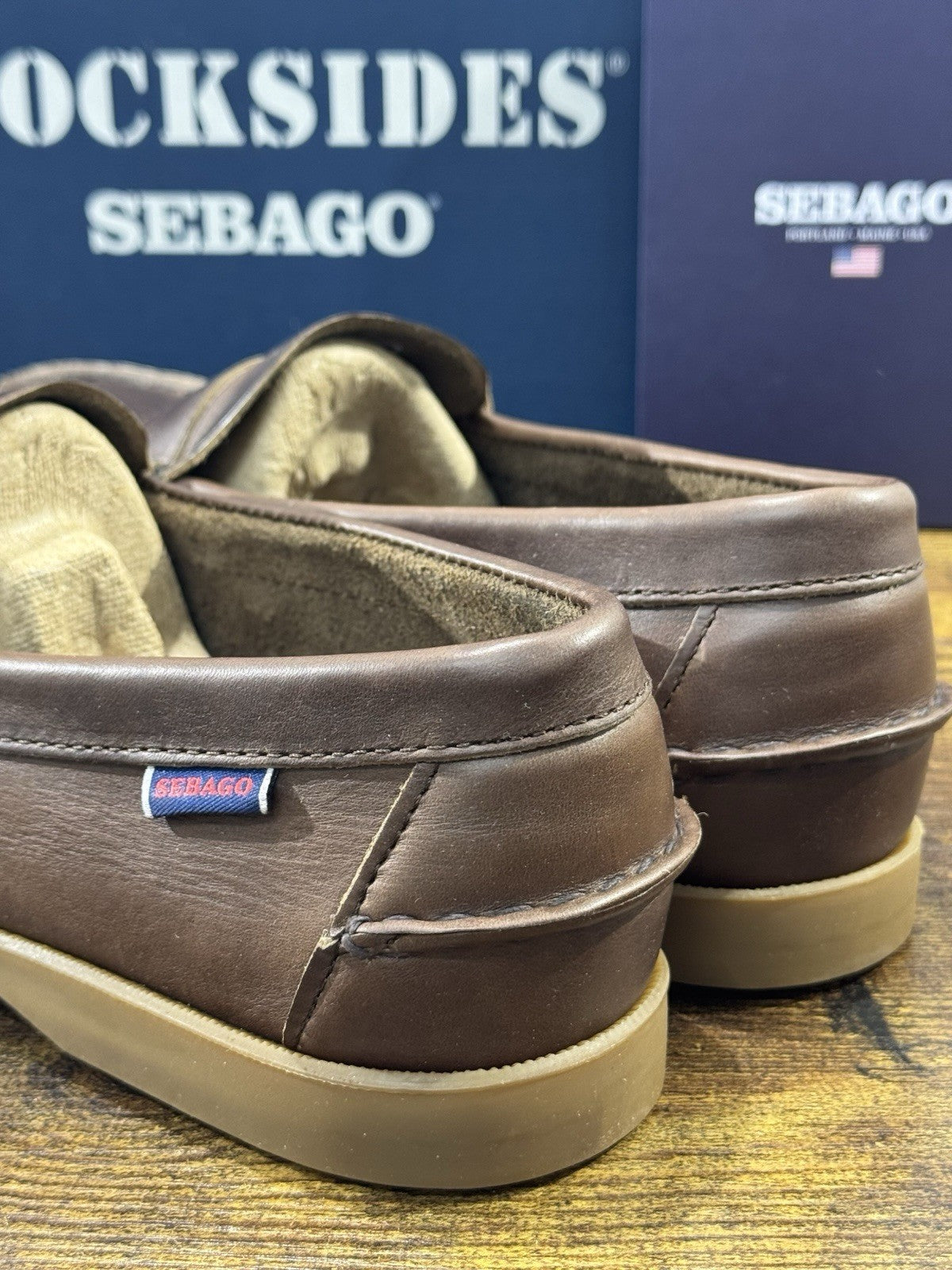Sebago Dolphin Waxed Mocassino Pelle Marrone  Icon Sebago Uomo 44.5