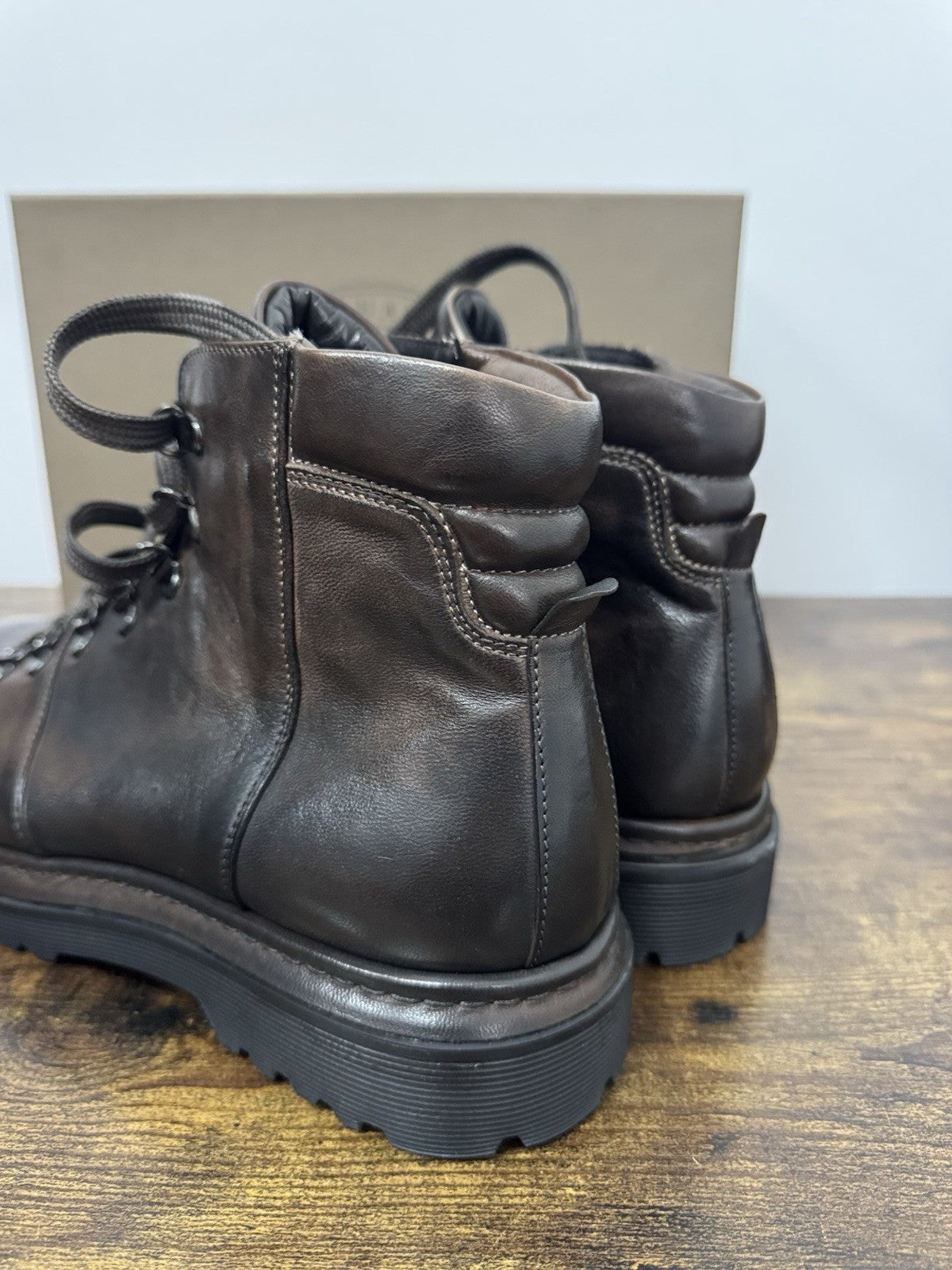 Pawelk’s Polacchino  Pedula Pelle Marrone Mountain Boot    Casual Boot Uomo 40