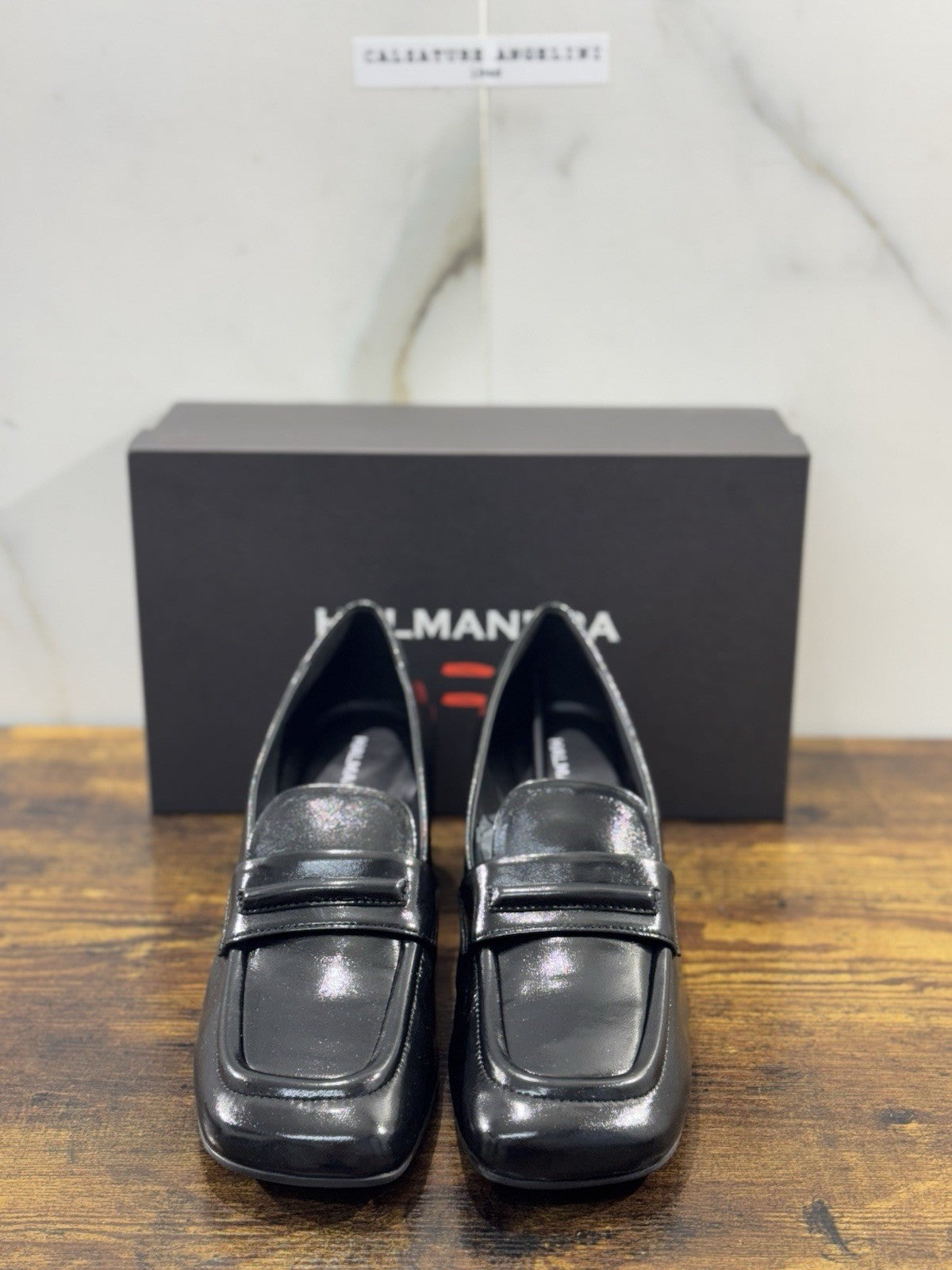 HALMANERA Mocassino   Pelle Nero  Con Tacco Luxury Made In Italy Donna 41