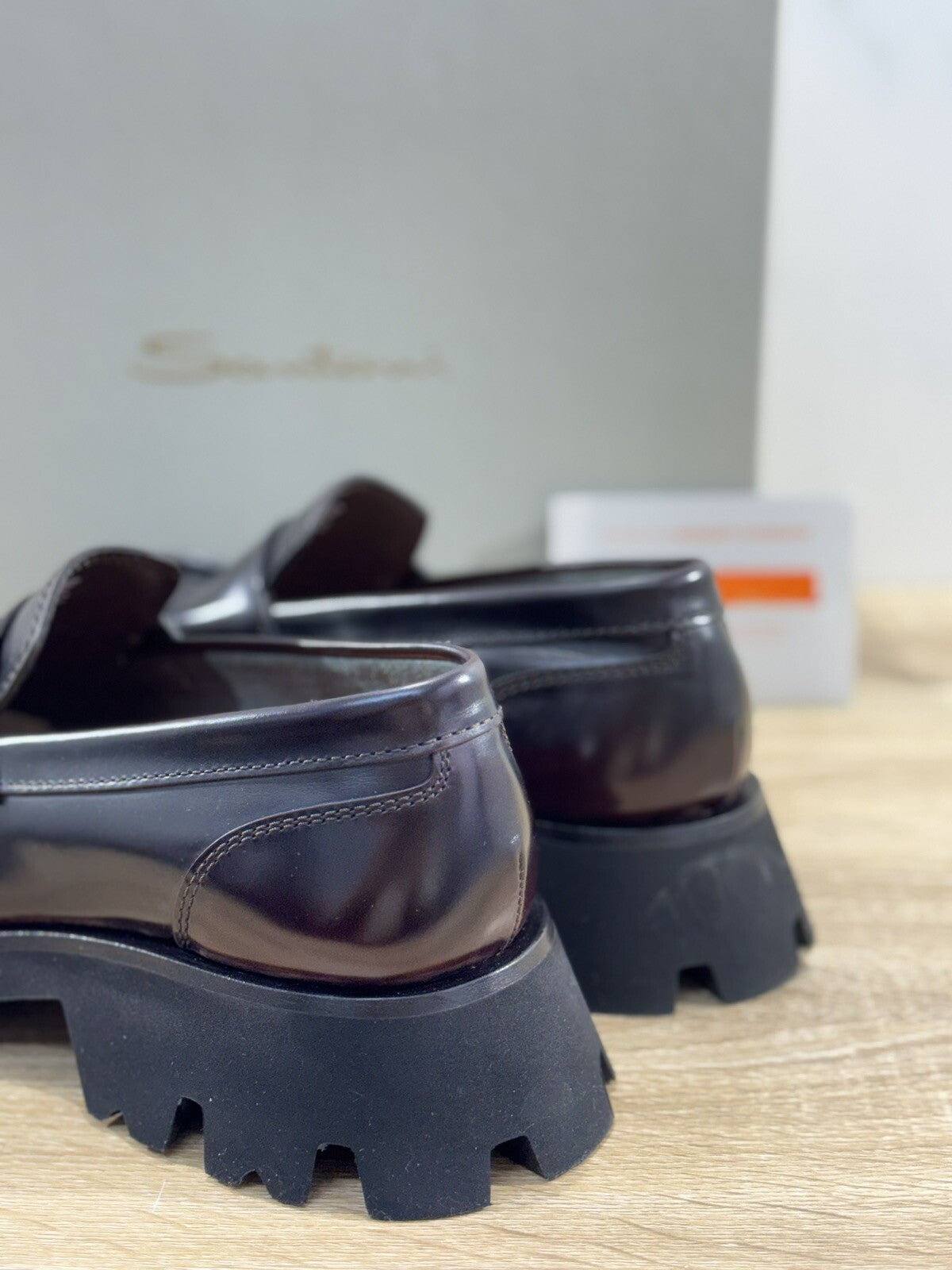 Santoni Scarpa Uomo Mocassino  Pelle Bordo’  Extra light Luxury Men Santoni 40.5