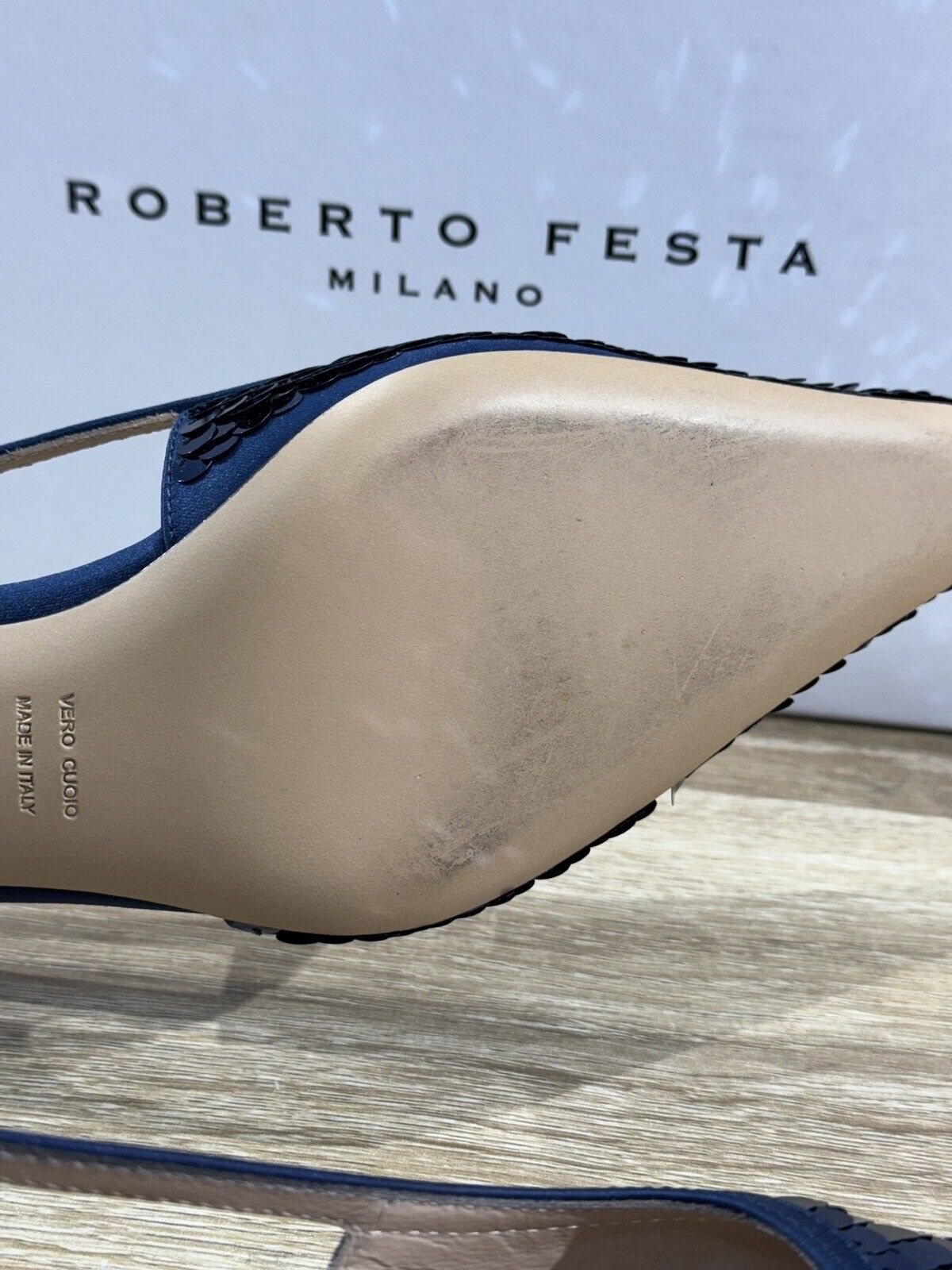 Roberto Festa Milano Scarpa Donna Siviglia Raso Navy Luxury Shoes 36