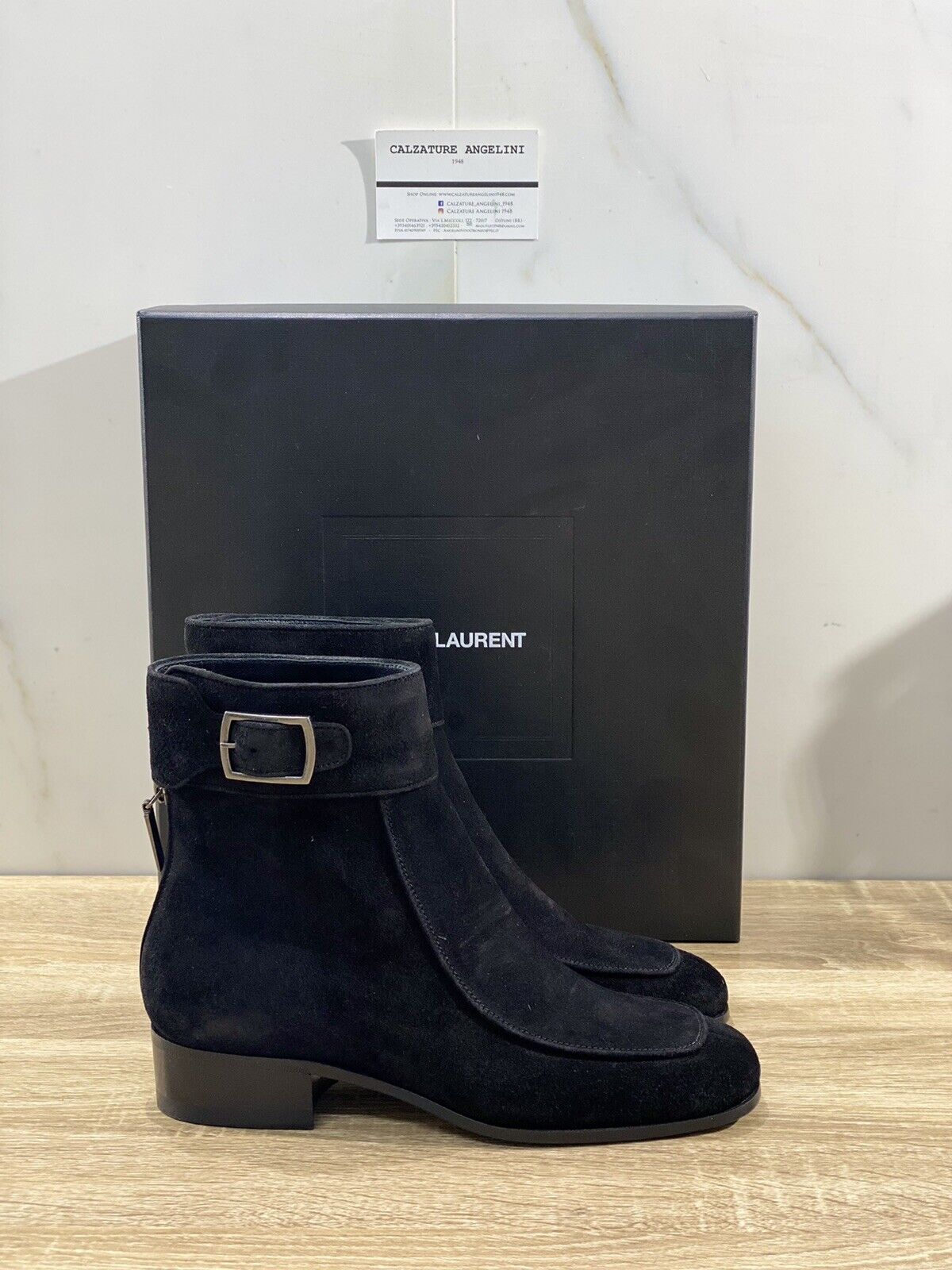 Saint Laurent miles 30 buckle boot donna suede nero luxury saint laurent 36