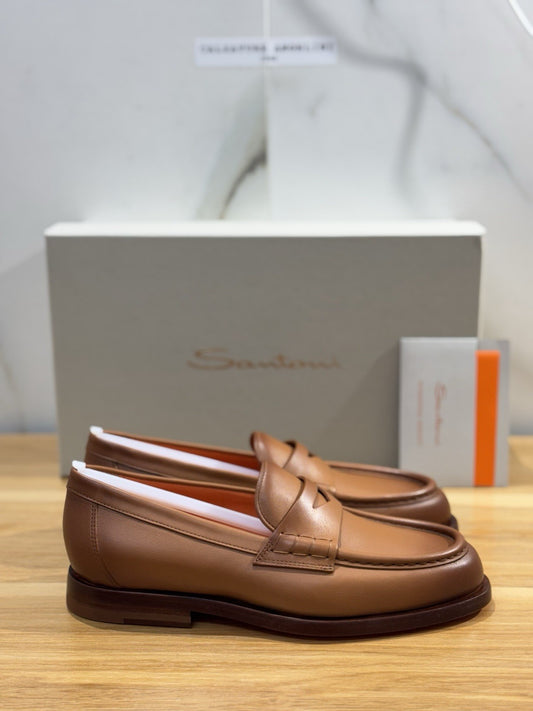 Santoni Mocassino Pelle Cuoio Luxury Santoni Scarpa Donna 36 
