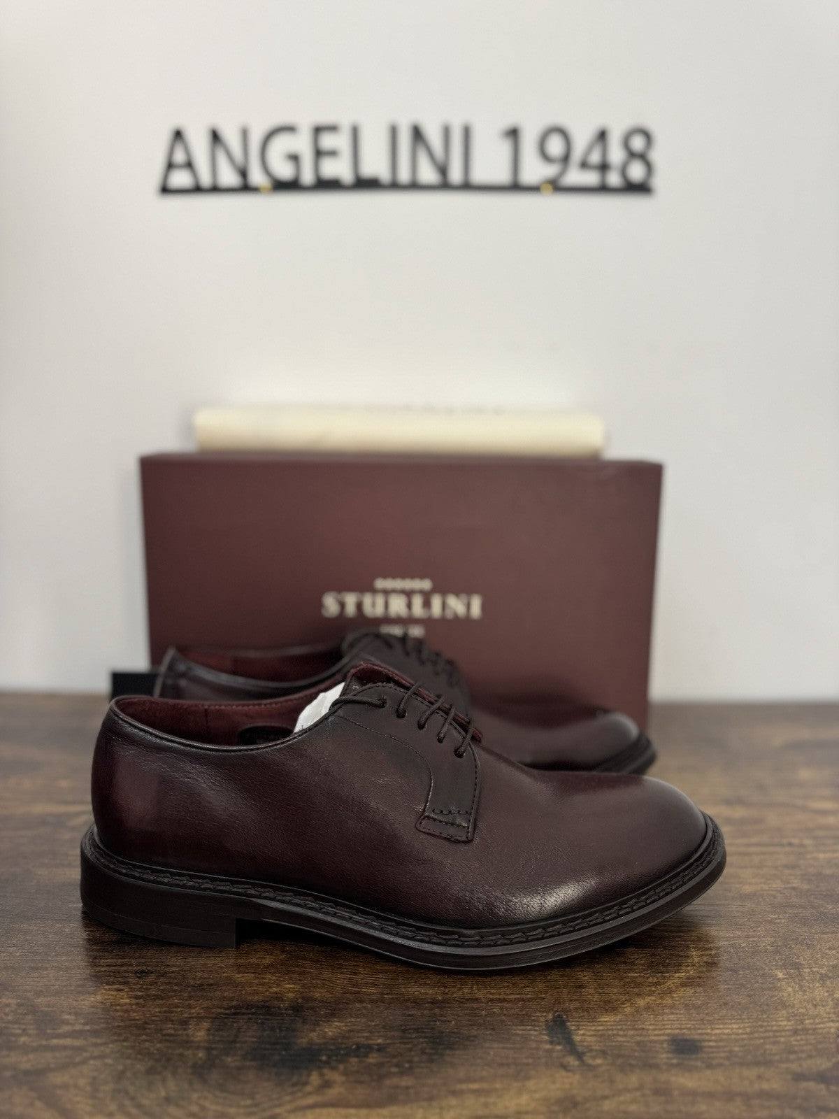 Sturlini  Derby Pelle Bordo’  Luxury Scarpa Uomo 43.5