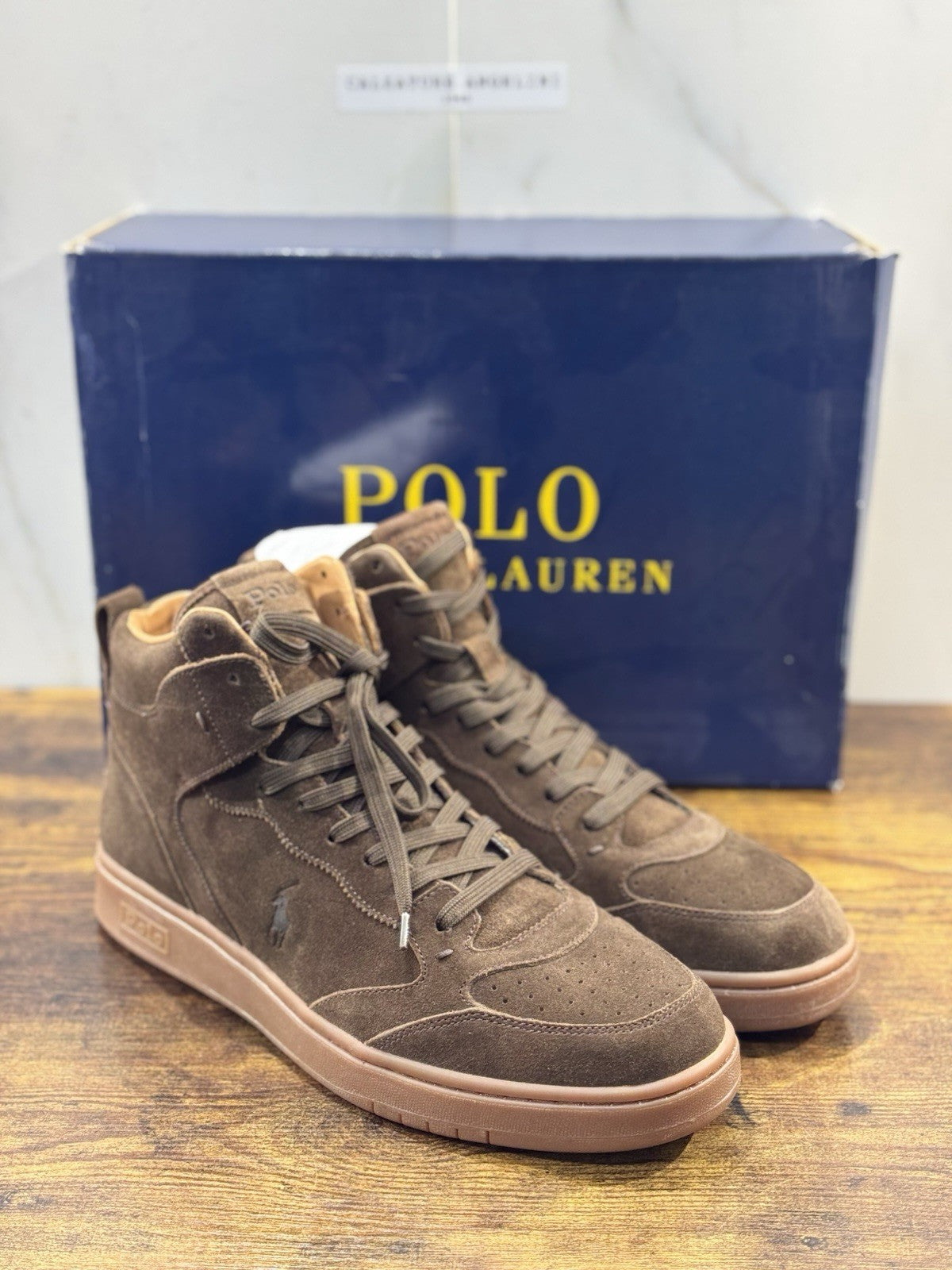 Polo Ralph Lauren Sneaker High Skate Suede Marrone Casual Uomo 45