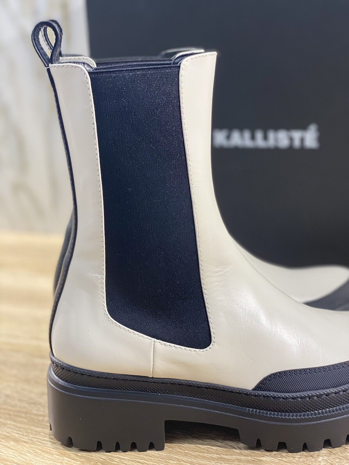 Kalliste’ Combat Boot Donna KS5502 In Pelle Offwhite Luxury Woman Boot 39