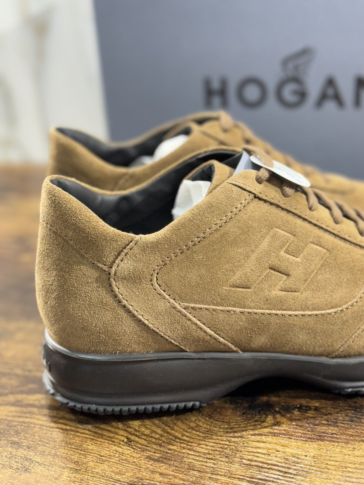 Hogan Interactive uomo suede Castoro    luxury casual hogan shoes 42