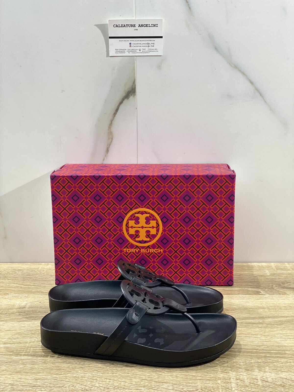 Tory Burch Miller cloud  sandal donna pelle nera luxury woman sandal 37