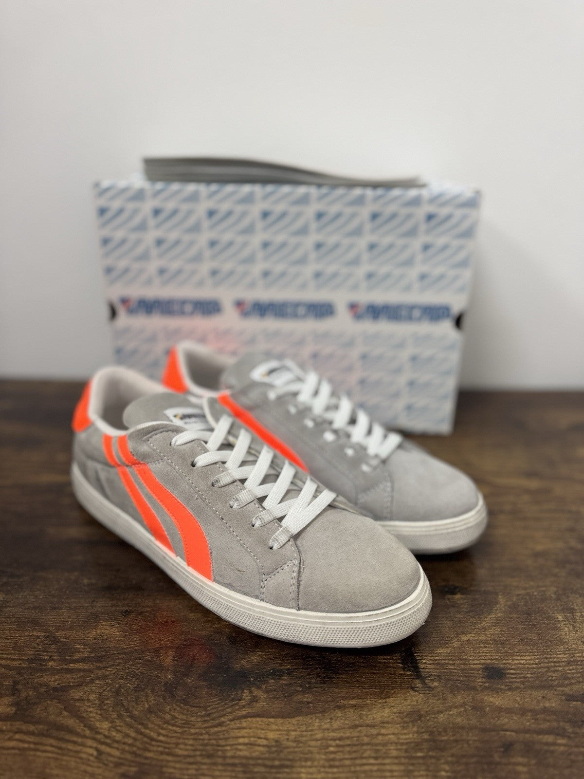Mecap Sneaker Pelle Suede Grey  Casual 100% Made In Italy Mecap Uomo 44
