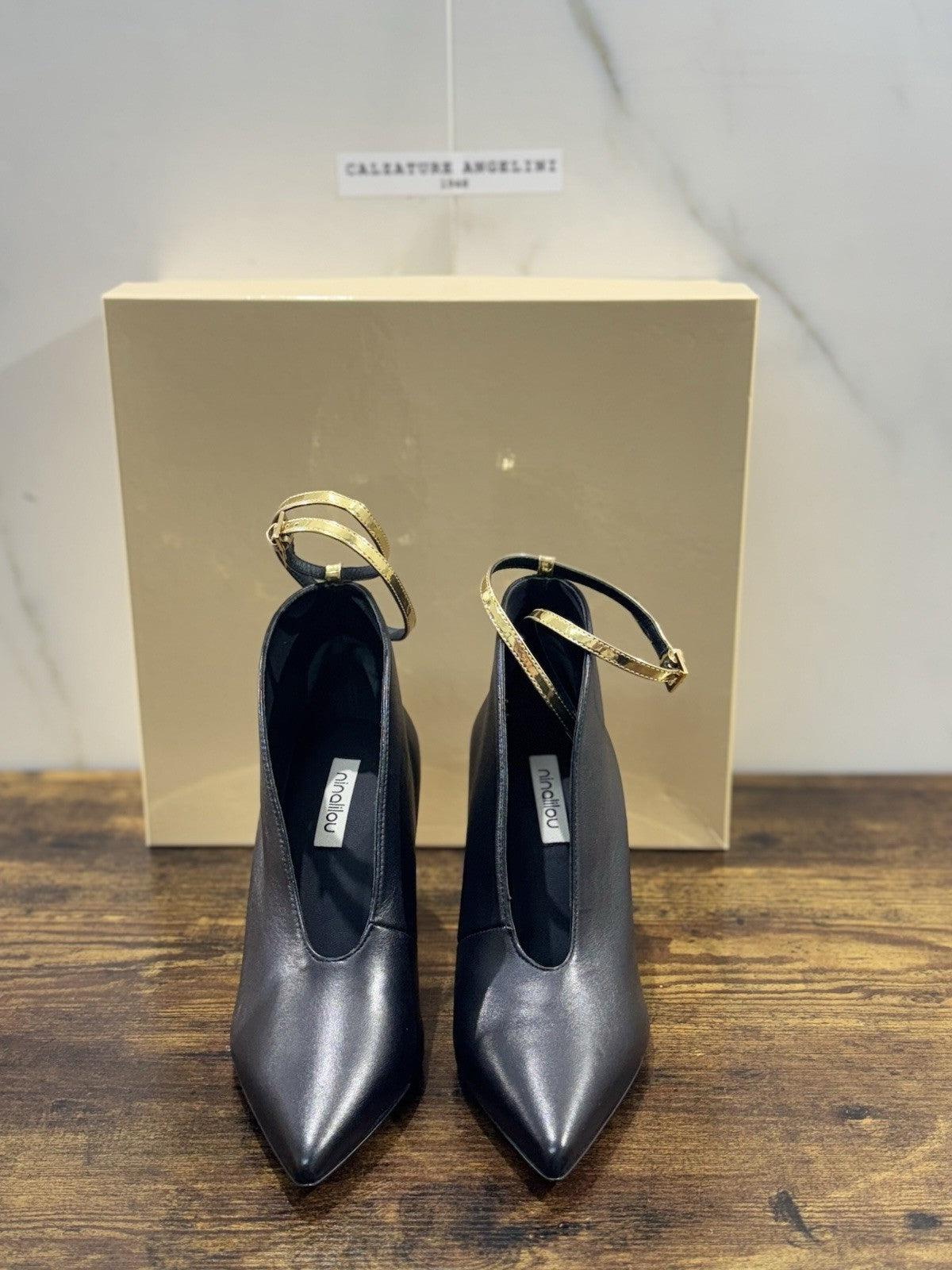 Ninalilou Stivaletto Donna Pelle Nero Con Tacco Luxury Boot 40