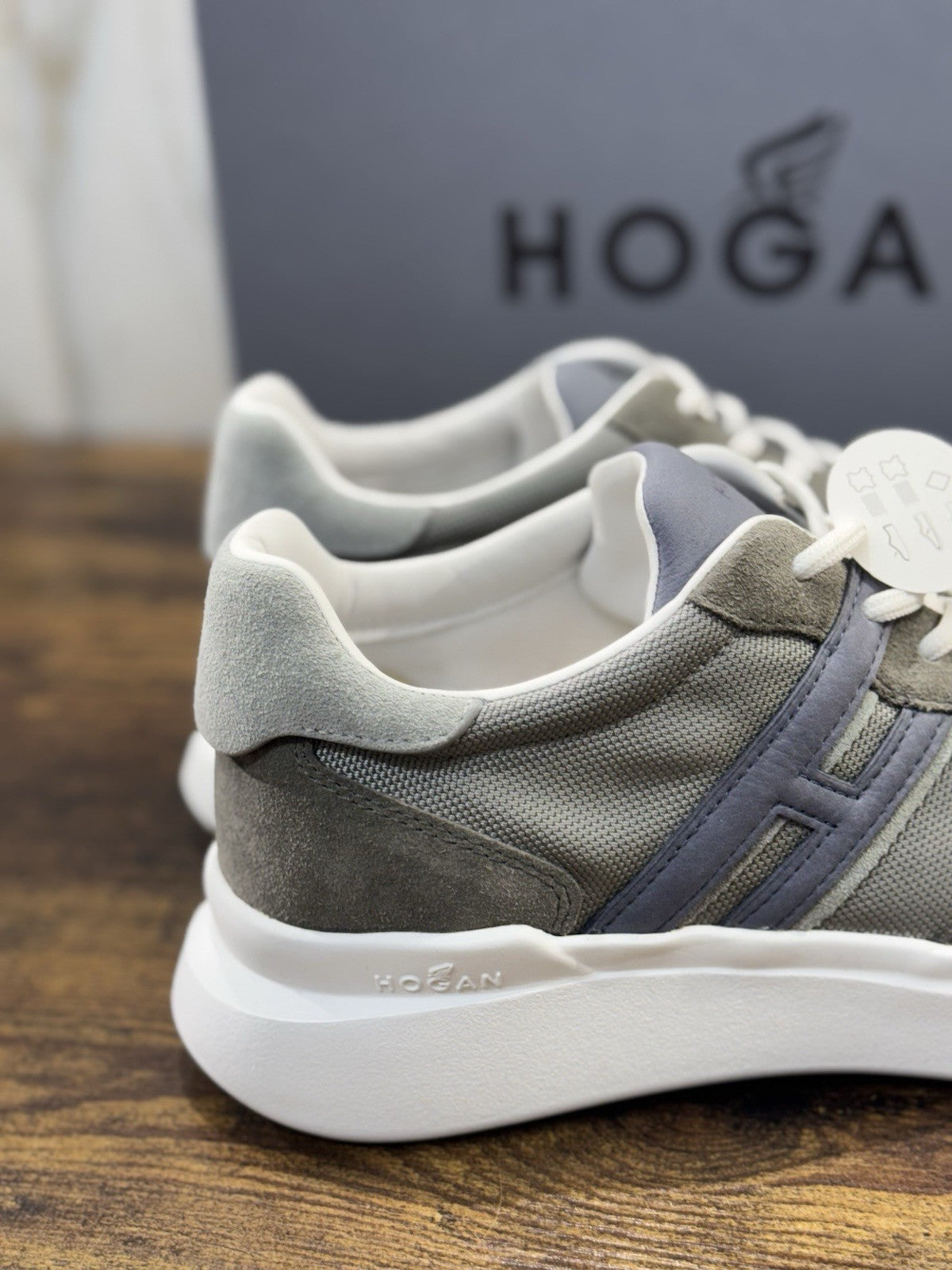 Hogan H 580 Sneaker Pelle Suede Grey  Casual Hogan Uomo 44