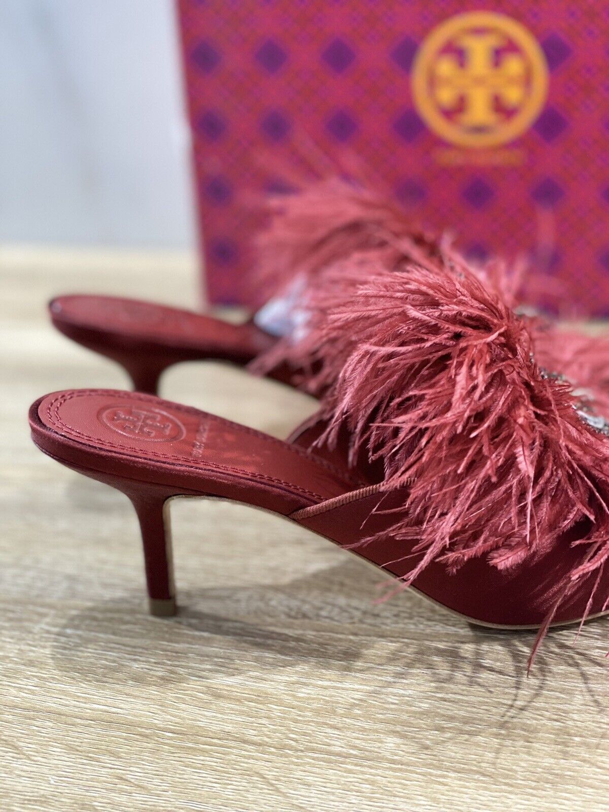 Tory Burch Elodie 65 MM Mule In Seta Bordo’ Luxury 47464 Donna 37.5