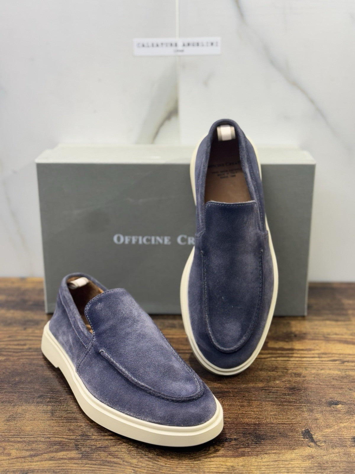 Officine Creative Mocassino  Suede Avio Extra Light  Luxury Scarpa Uomo 44