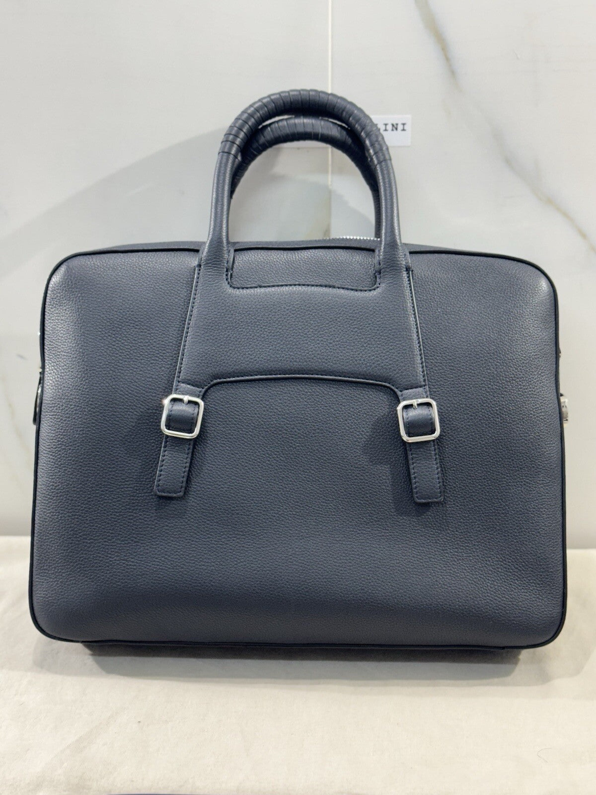 Borsa Santoni Uomo Briefcase Pelle Blu   Luxury Men Bag Santoni Business Work