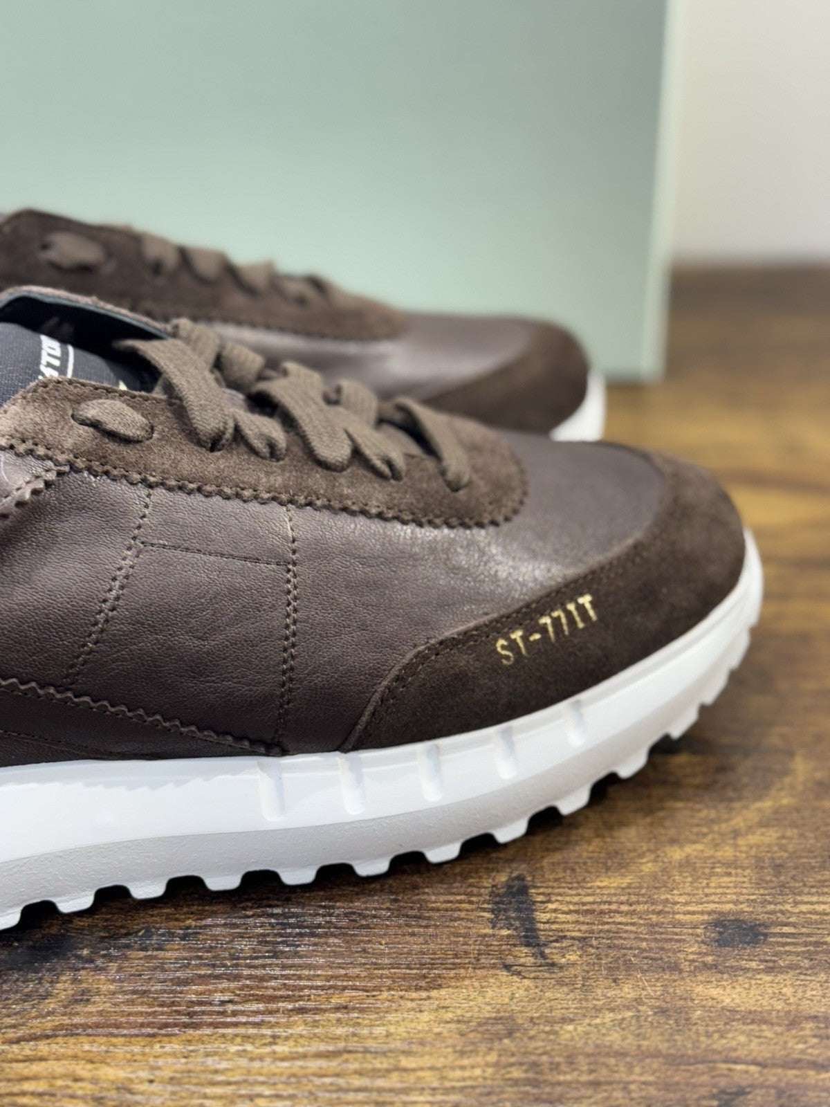 Stokton Sneaker Pelle Marrone   100% Made In Italy Uomo 39