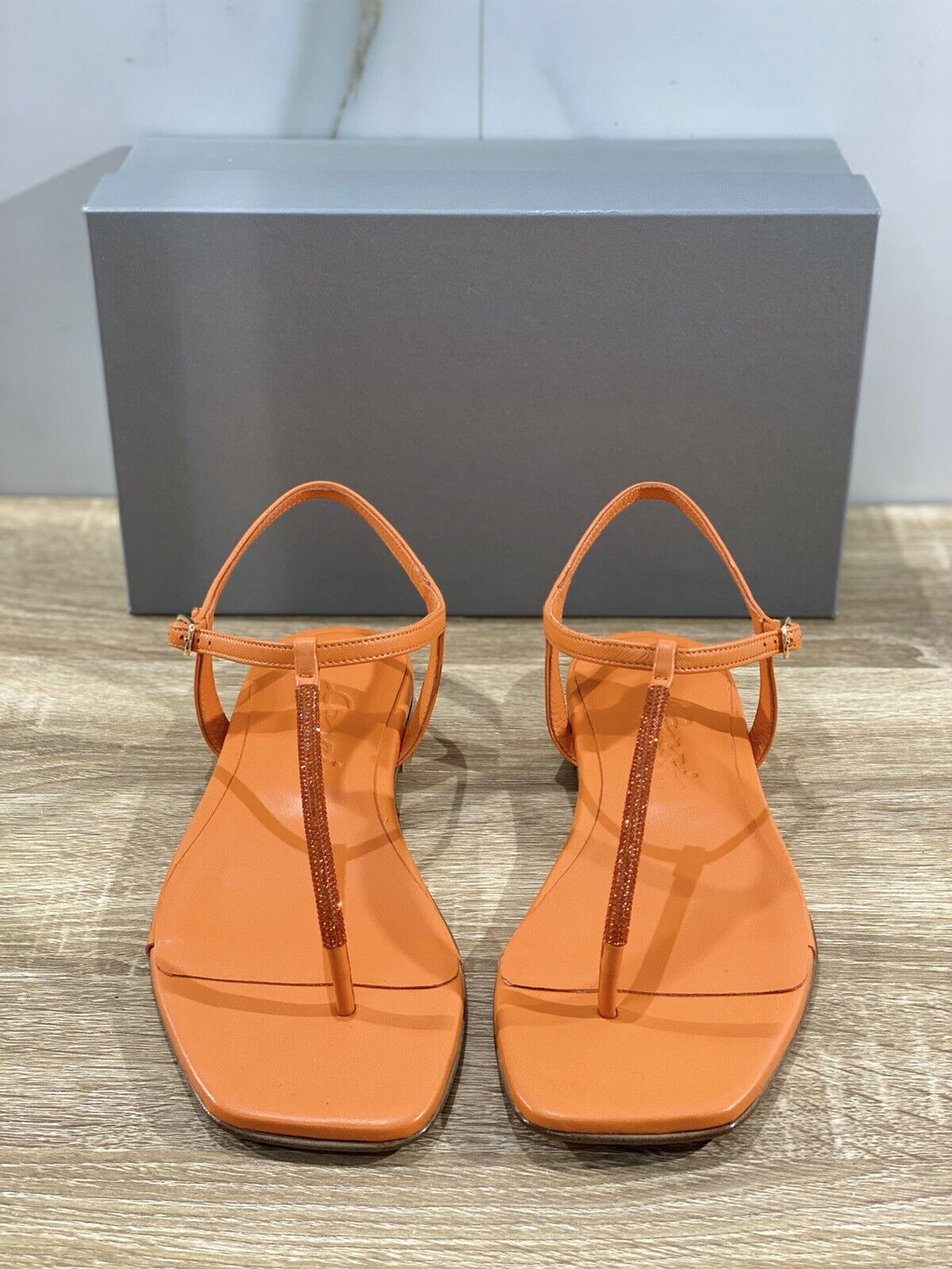 Sandalo Capri donna pelle arancio fatto a mano luxury capri sandal 41