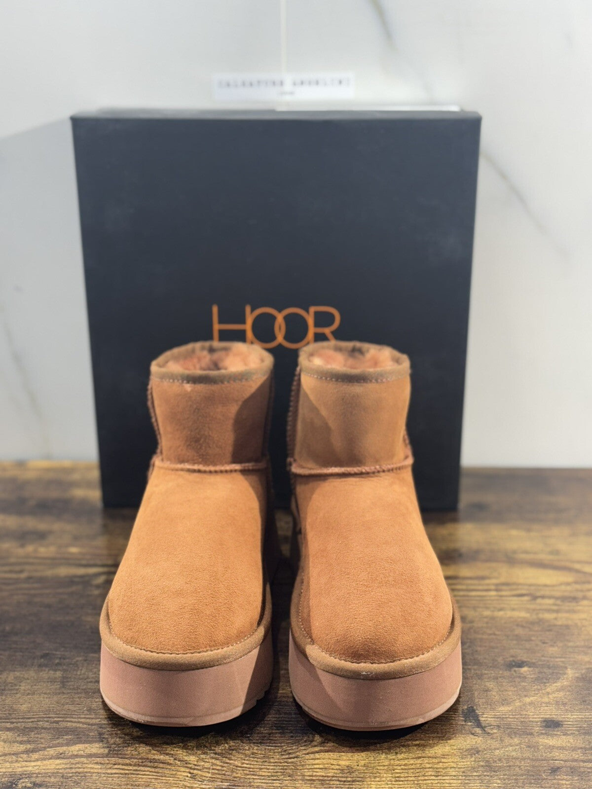 Hoor Stivaletto Donna Vega Suede Brick Mattone Zeppa Extra Light 37