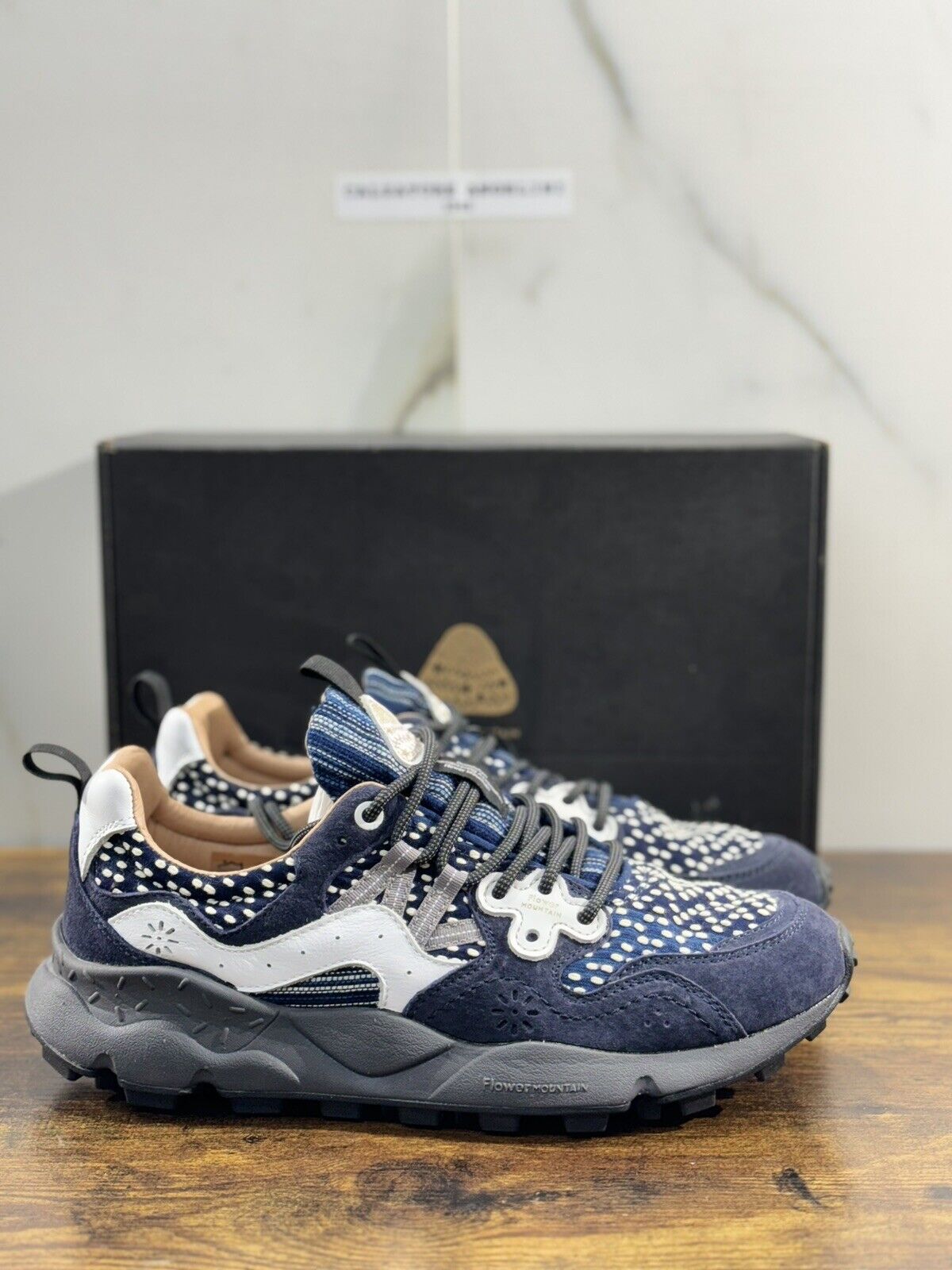 Flower Mountain Yamano 3 Navy Blu Suede Causal Snekaer Uomo 41