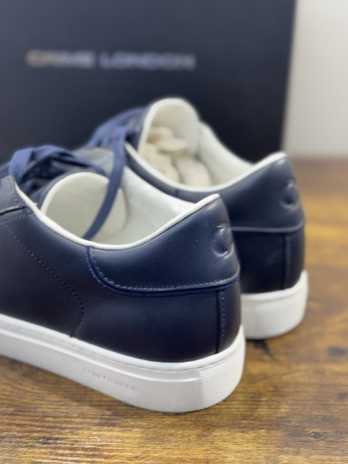 Crime London Sneaker Uomo Low Top Essential      Pelle  Blu Casual Men Shoes 44