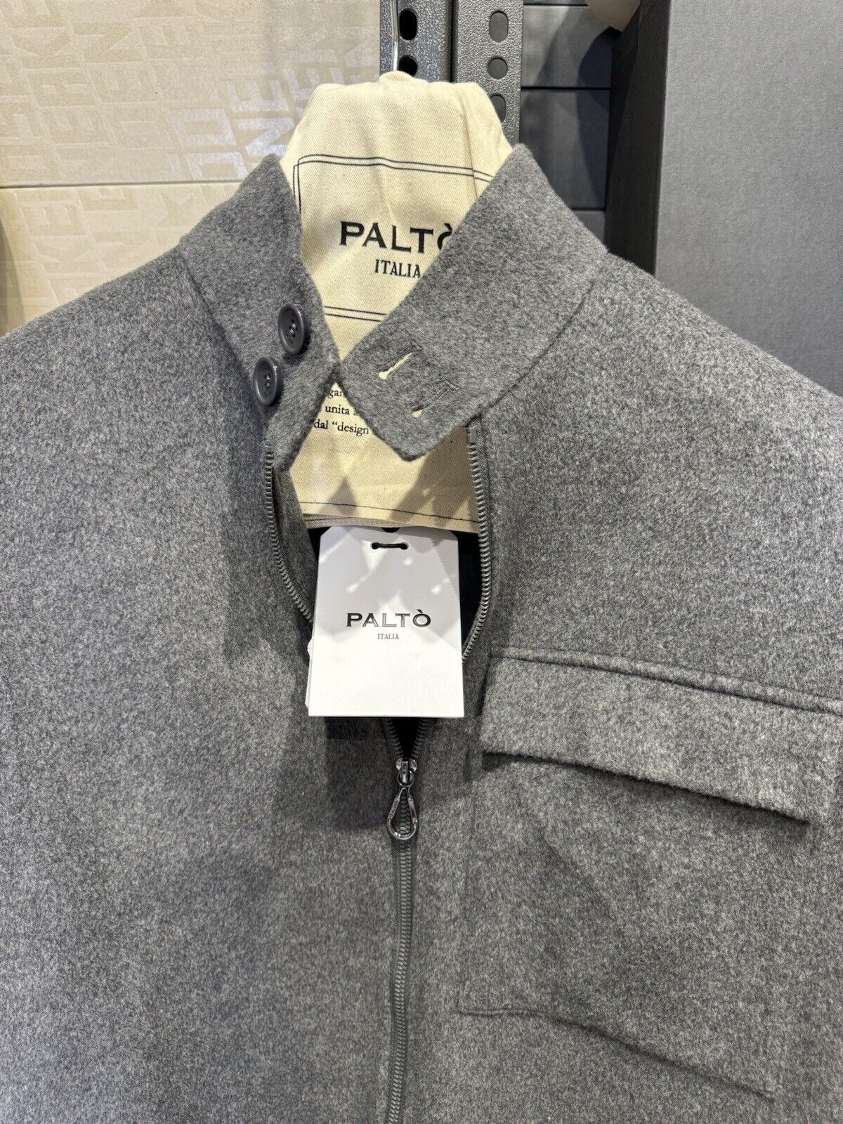 Palto’ Bomber Arturo Lana Grigio Cucito A Mano Luxury Men Jacket Palto’ 52