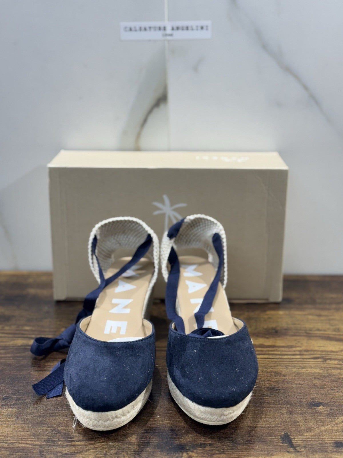 Manebi Espadrilles Suede Blu Zeppa Casual Manebi Shoes Donna 39