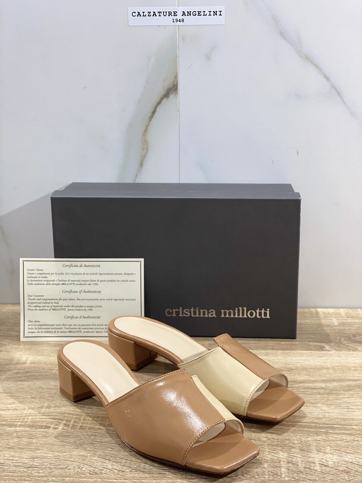 Cristina Millotti Sandalo Donna Pelle Soft Beige Luxury Handmade In Italy 39.5