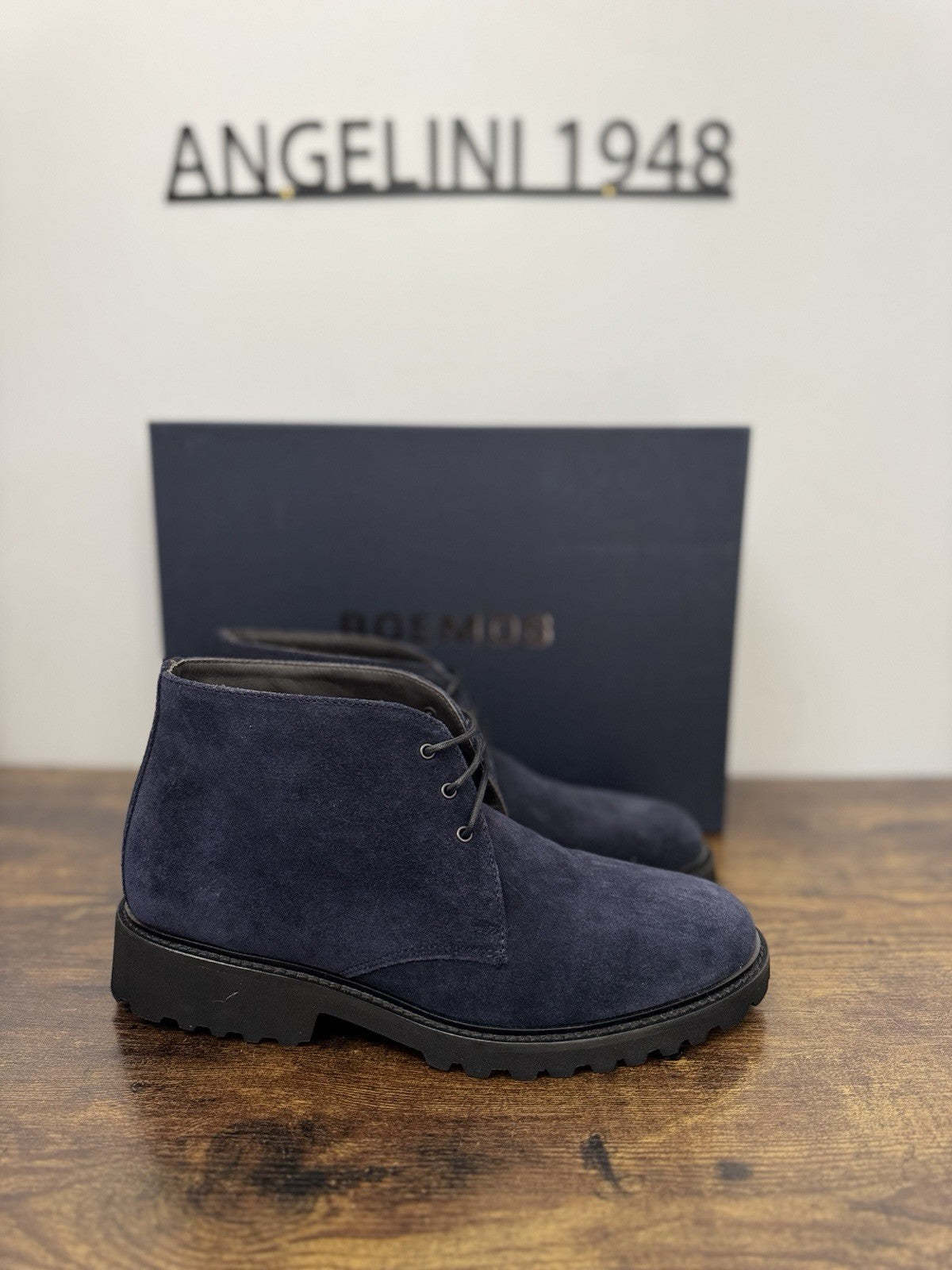 Boemos Polacchino Suede Blu  100% Made In Italy Casual Boot Uomo 44