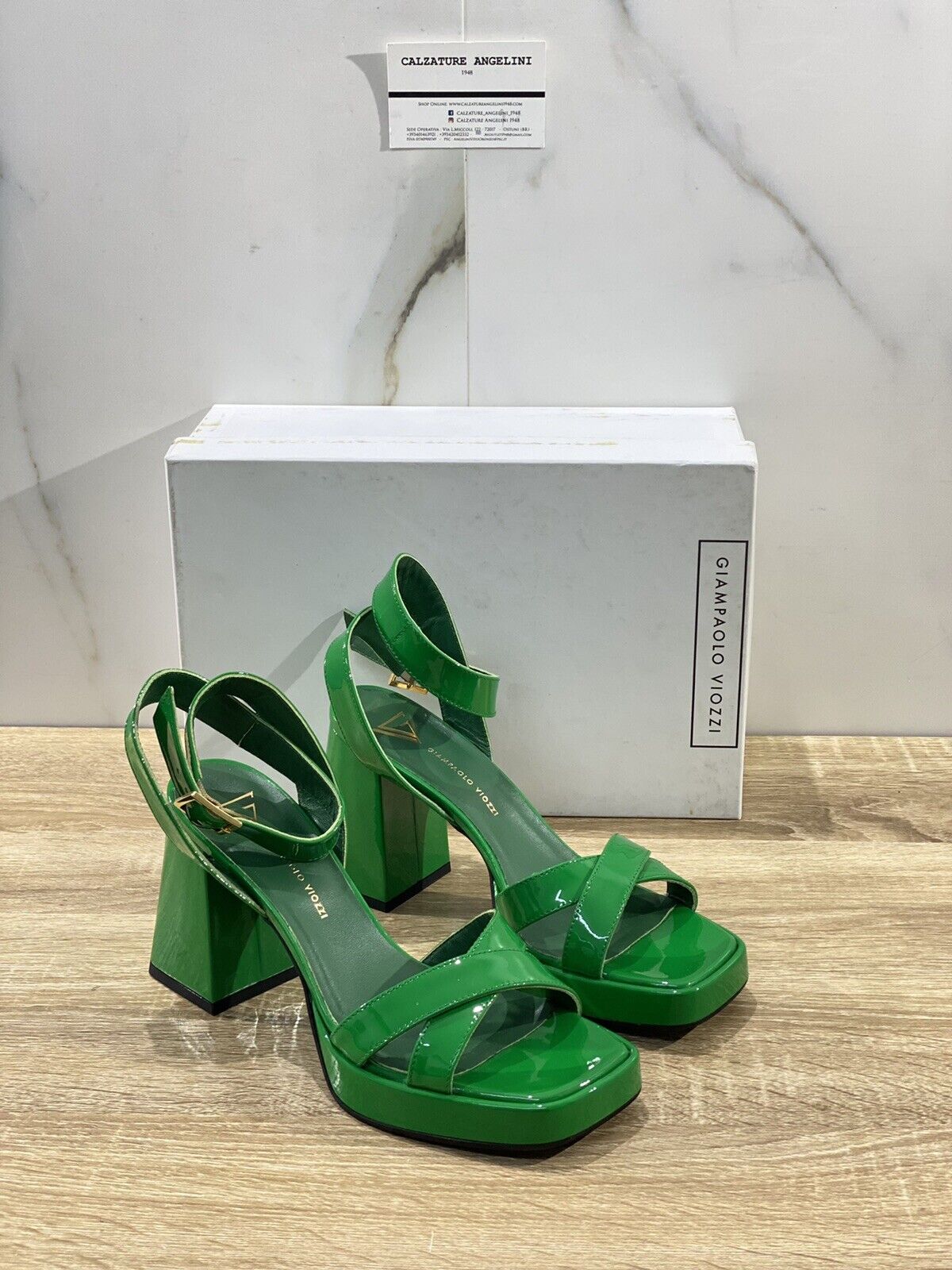 Giampaolo viozzi sandalo donna 3305 vernice verde luxury sandal 36