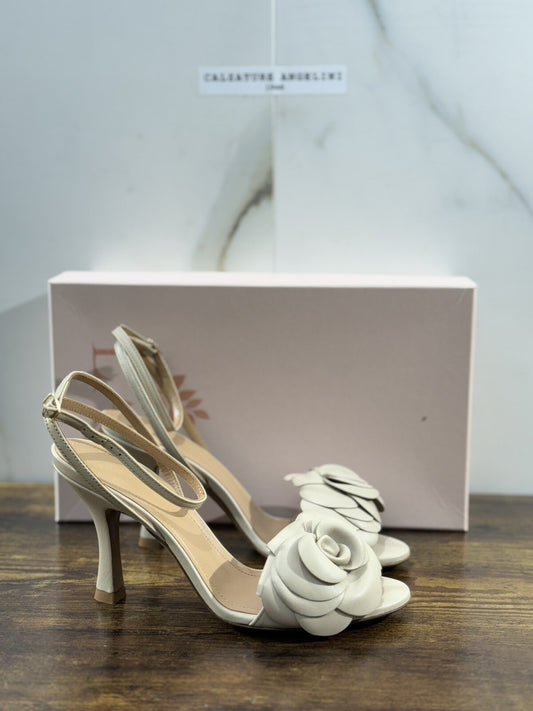 Relac Sandalo Donna Fiore   Pelle   Beige  Chiaro Handmade Shoes Relac 39