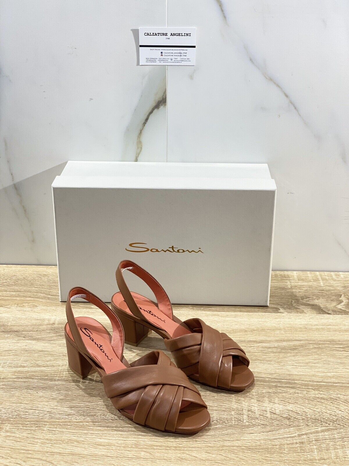 Santoni Sandalo Donna In Pelle Selleria Super Soft Luxury Woman Shoe 36.5