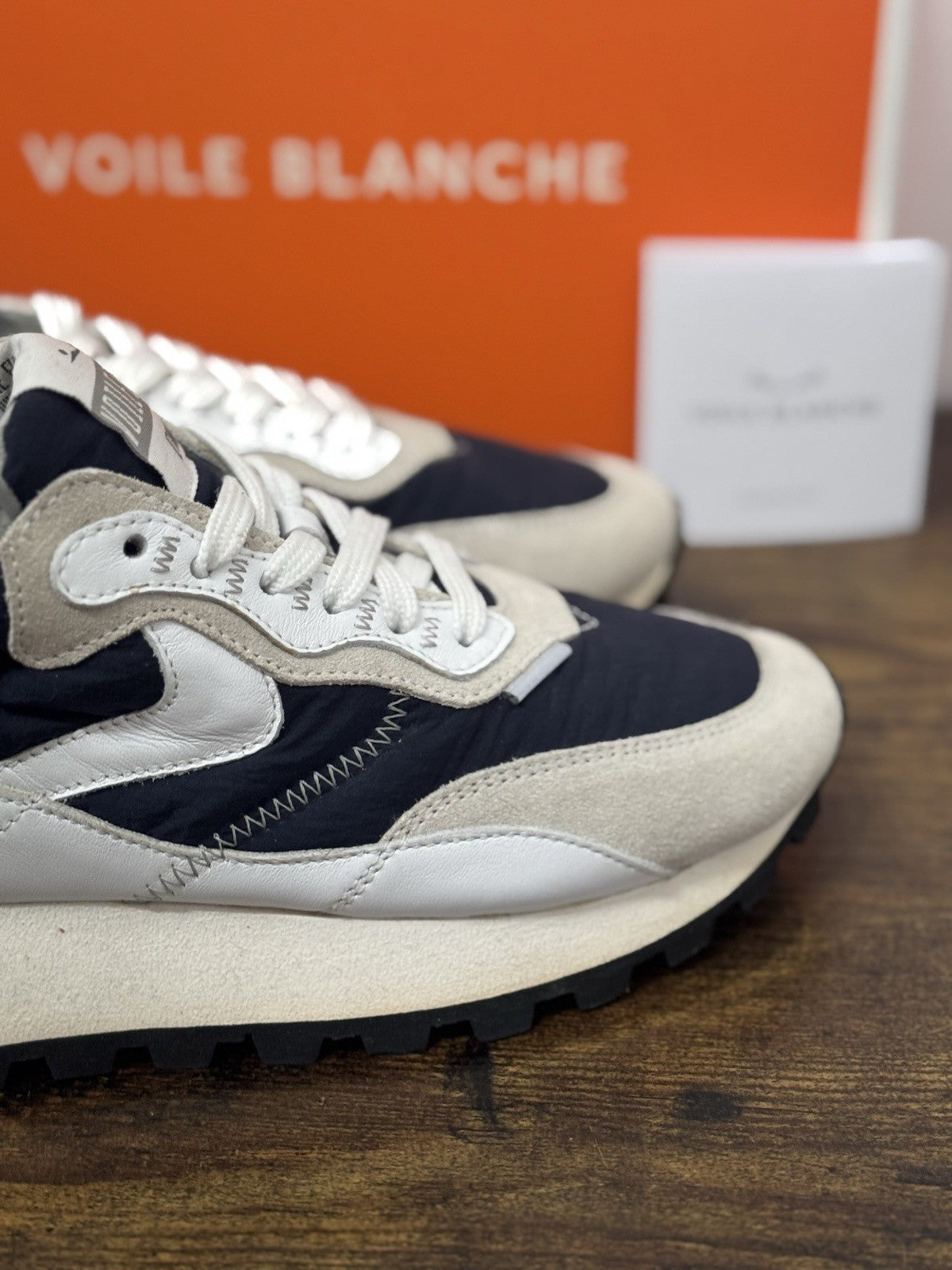 Voile Blanche Sneaker Owark  Pelle Bianca Blu  Casual Uomo 39