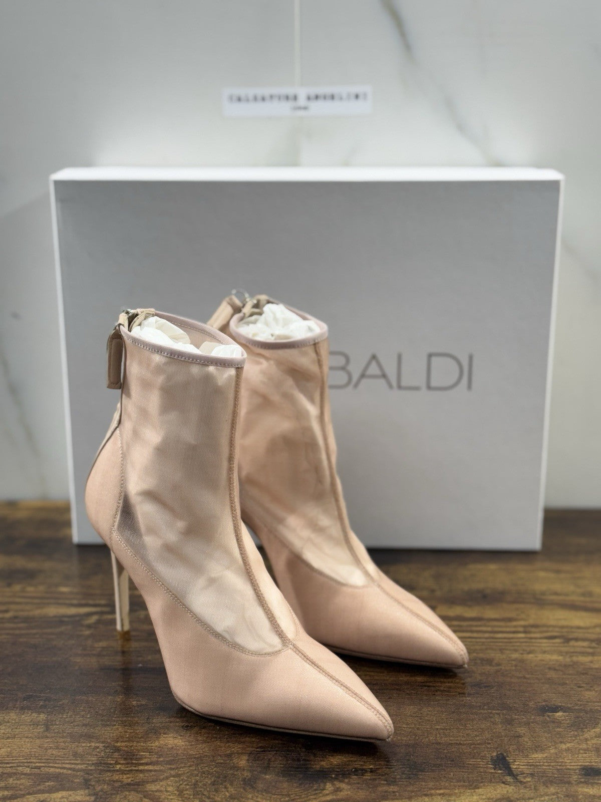 Lella Baldi Stivaletto LT074 Rete Nude Luxury Woman Boot Made In Italy 37