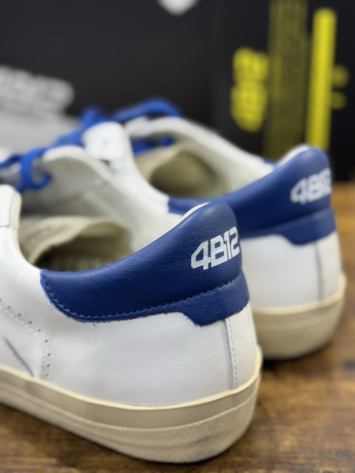 4B12 Sneaker Suprime  Pelle Bianco Bluette   Casual Uomo 40