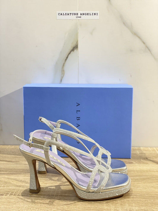 Albano Sandalo Donna Argento Con Tacco Luxury Sandal 37