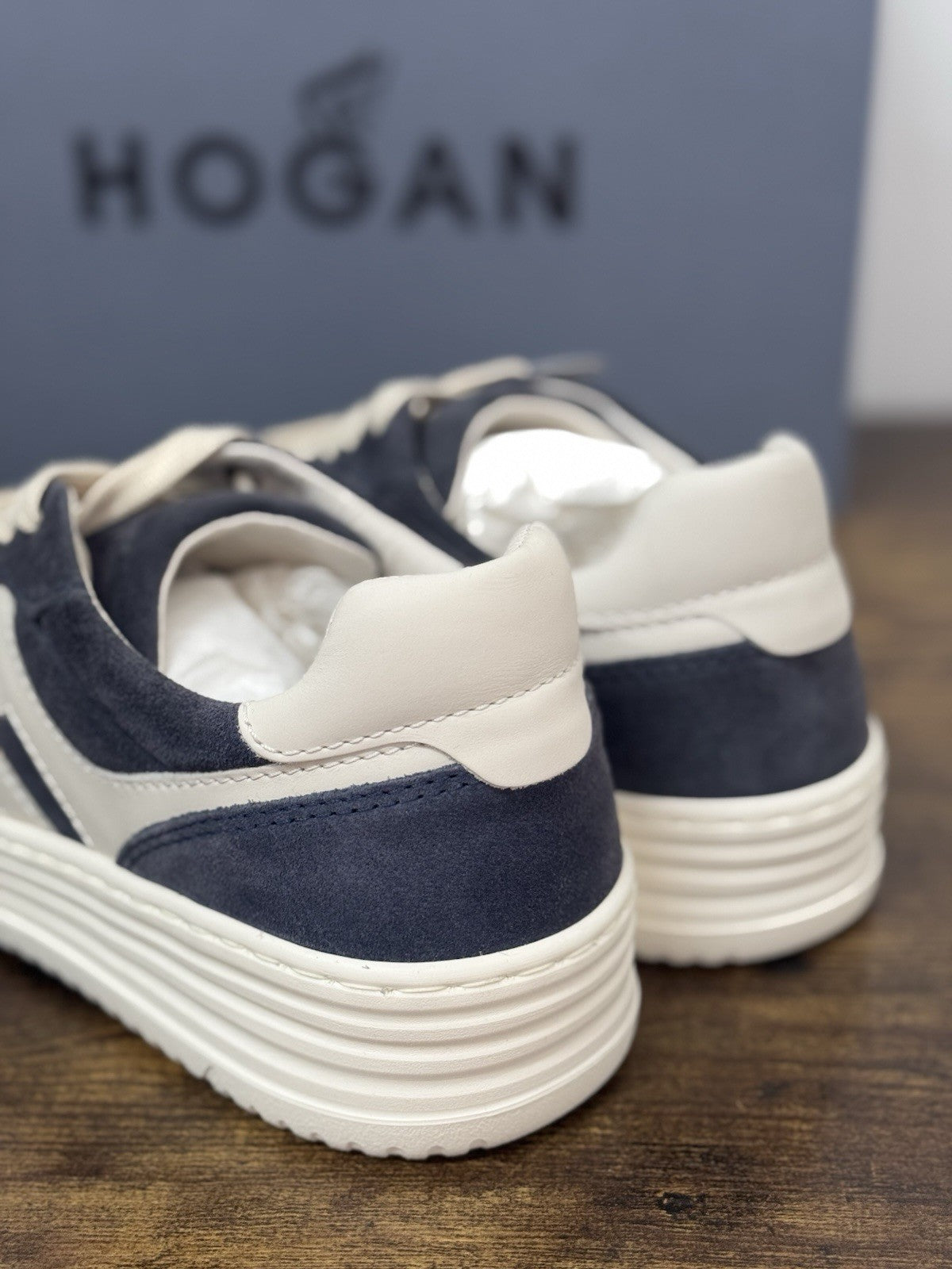 Hogan H630 Sneaker Pelle Suede Blu  Memory Foam Scarpa Hogan Uomo 43