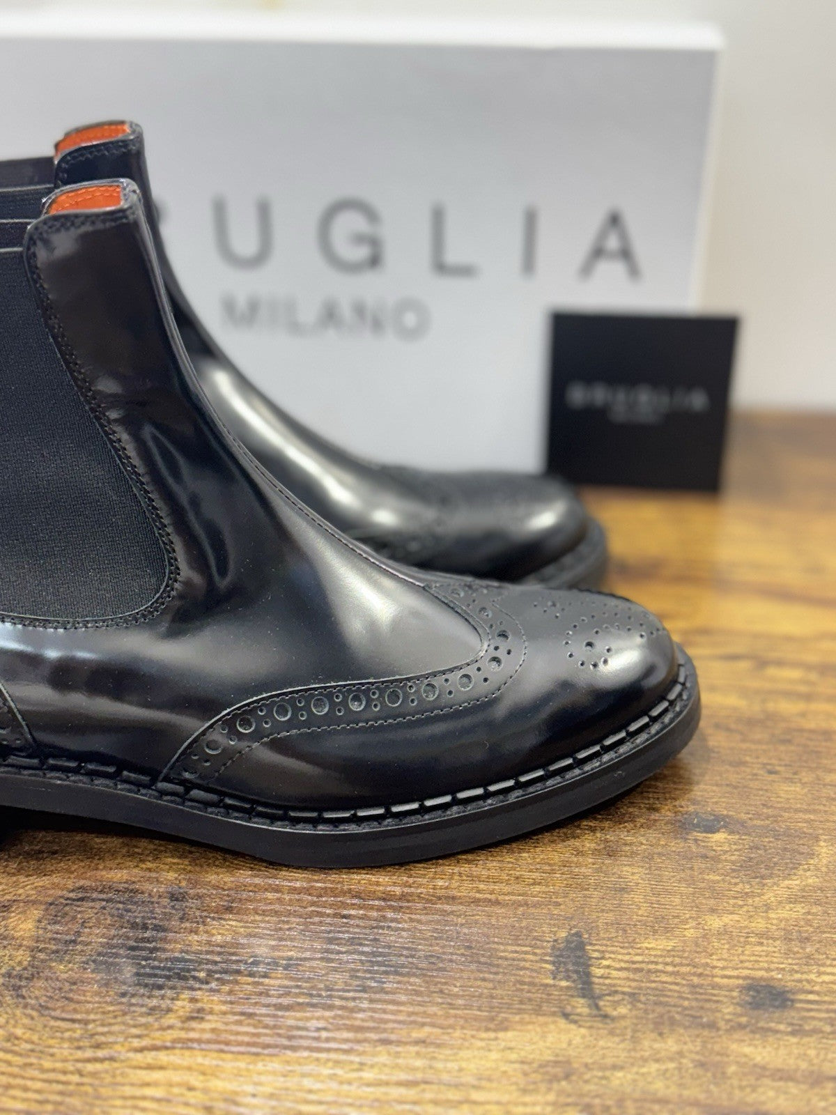 Bruglia Milano Chelsea Boot Nero Pelle  Top Quality Scarpe Donna 41