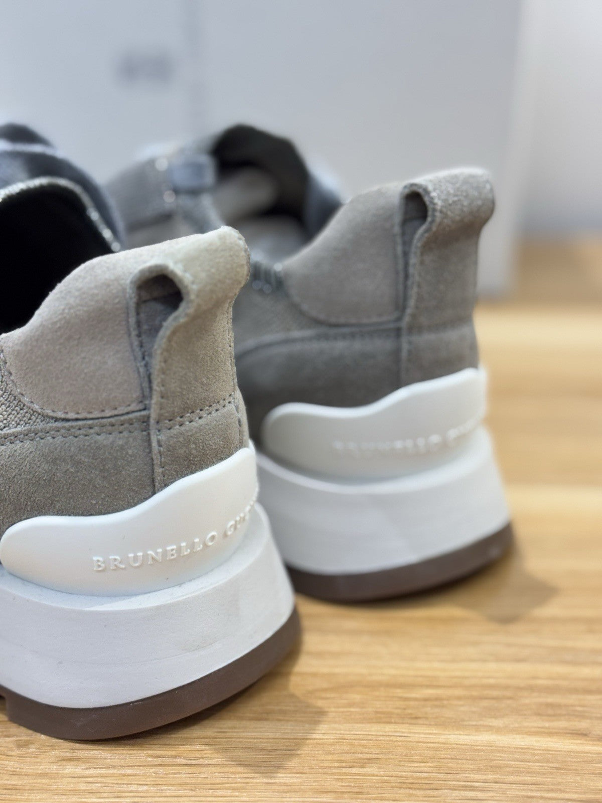 Brunello Cucinelli Sneaker  Suede Grey  Beige Luxury Cucinelli Scarpa Donna 36