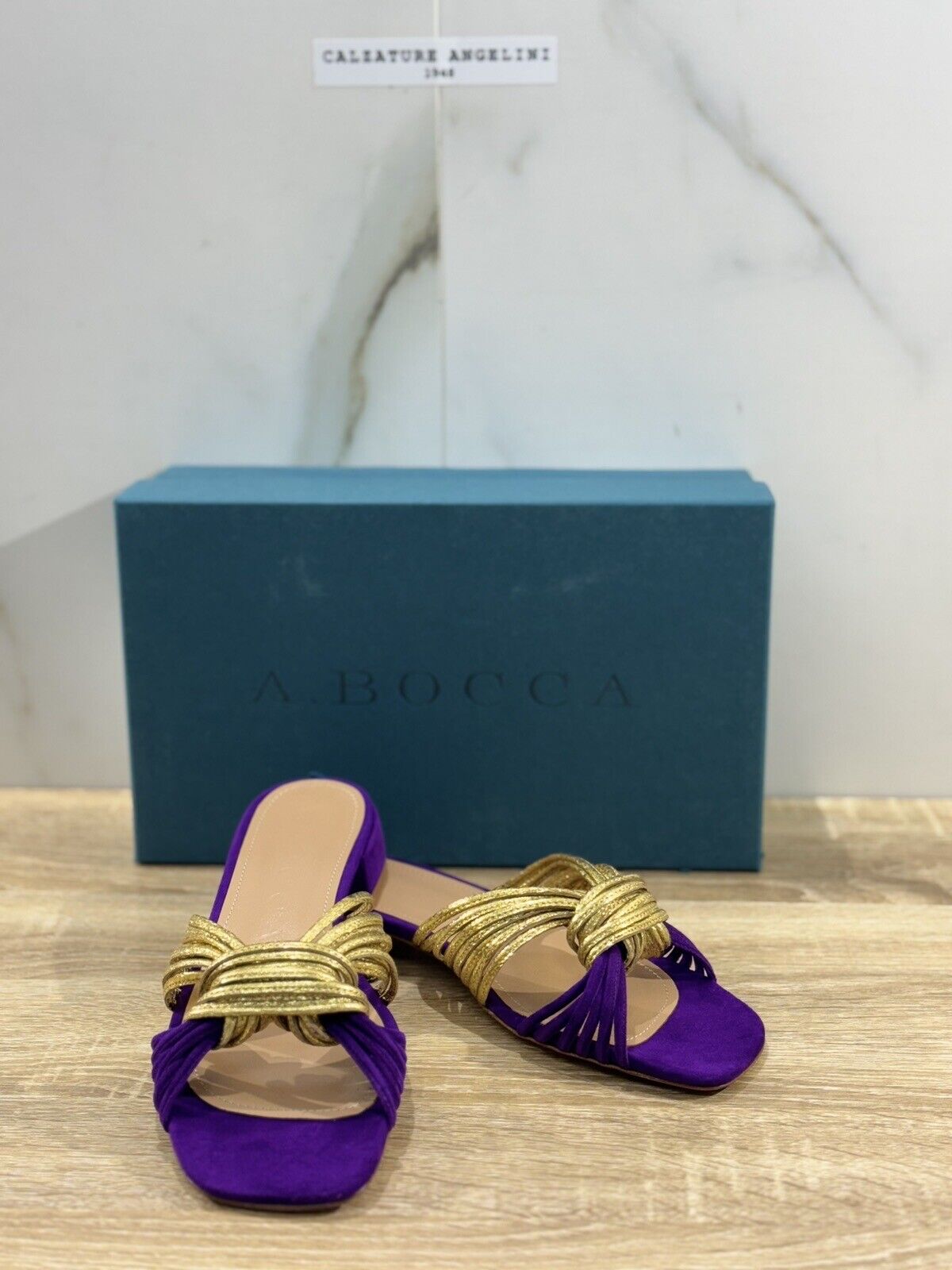 A.Bocca Sandalo Donna Mules Gold Viola   Luxury Woman Sandal A.Bocca 37