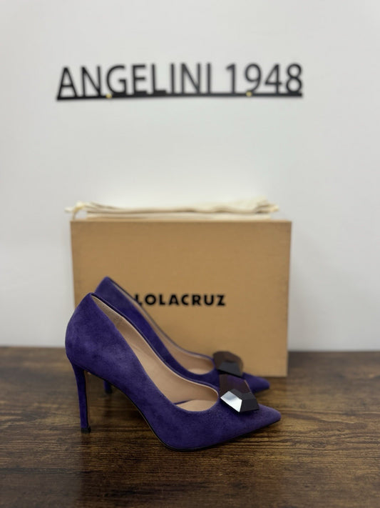 Lola Cruz Décolleté Pelle Suede  Viola Tacco Casual Donna 36