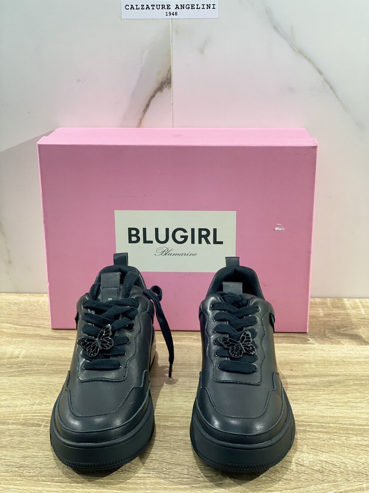 Blugirl Blumarine Donna sneaker Wow Pelle nera casual shoes woman 37