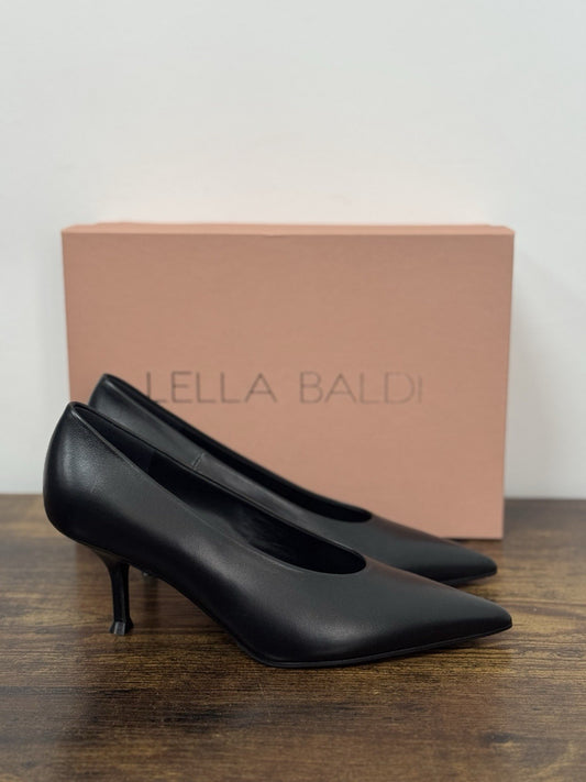 Lella Baldi Décolleté Pelle Nero Con Tacco Casual Donna 36