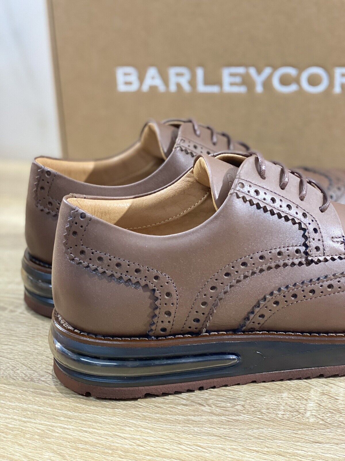 Barleycorn Air Brogue Uomo Pelle Cioccolato Extralight Casual Men Shoes 39.5