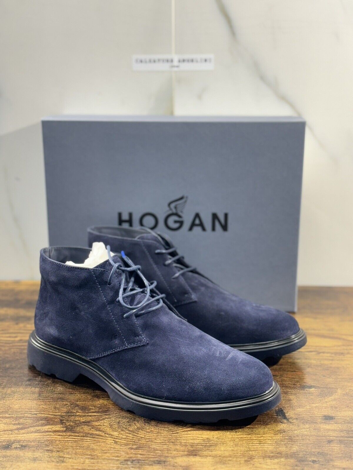 Hogan Polacchino uomo business casual suede Blu hogan men shoe 41.5